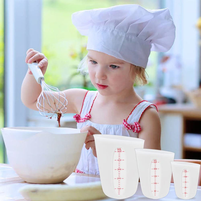  3 PCS Silicone Flexible Measuring Cups,Melting Cups