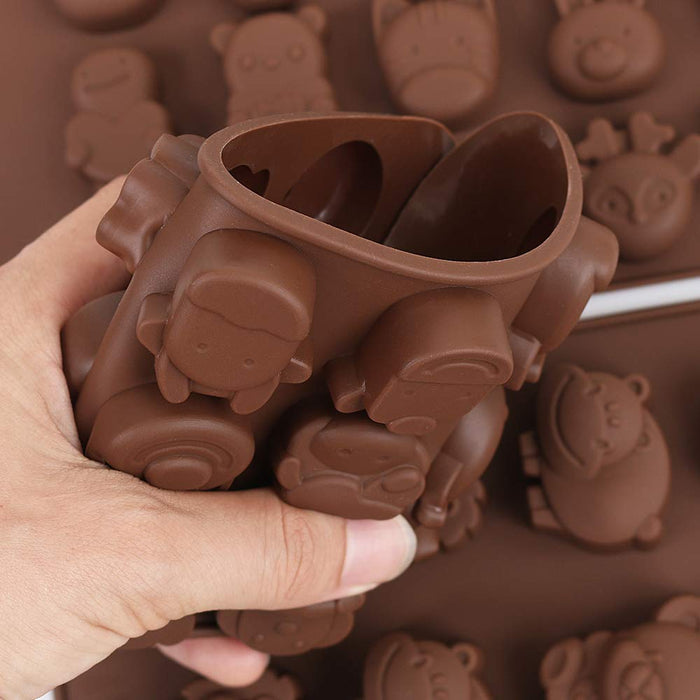 Cozihom Diverse Animal Silicone Chocolate Making Molds, Food Grade Silicone for Chocolate, Candy, Ice Cube, Dog Treats. 4 Pcs