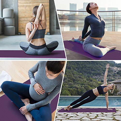 Yoga Mat, Toplus 14 Inch Thick Yoga Mat Doublesided Non Slip Eco Friendly Fitness Exercise Mat With Strap Professional Tpe Yoga