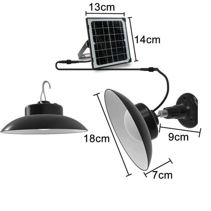 Aolyty Solar Pendant Lights with Remote Control Solar Wall Light Outdoor 3 Color Temperature 16ft Cord 2 Installation Methods Flood Light Timing Dimmable for Yard Garden Shed Patio Driveway