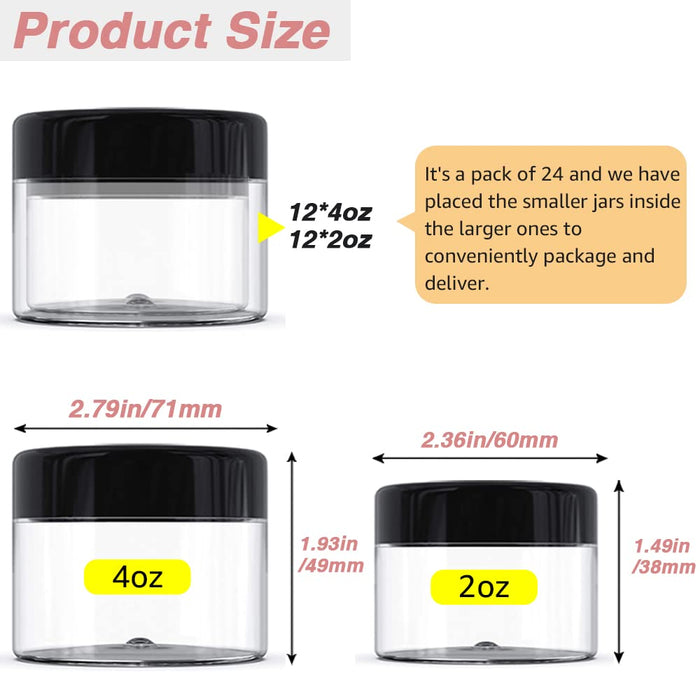 4 oz Body Butter Containers with Lids + 2oz Small Plastic Containers w —  CHIMIYA