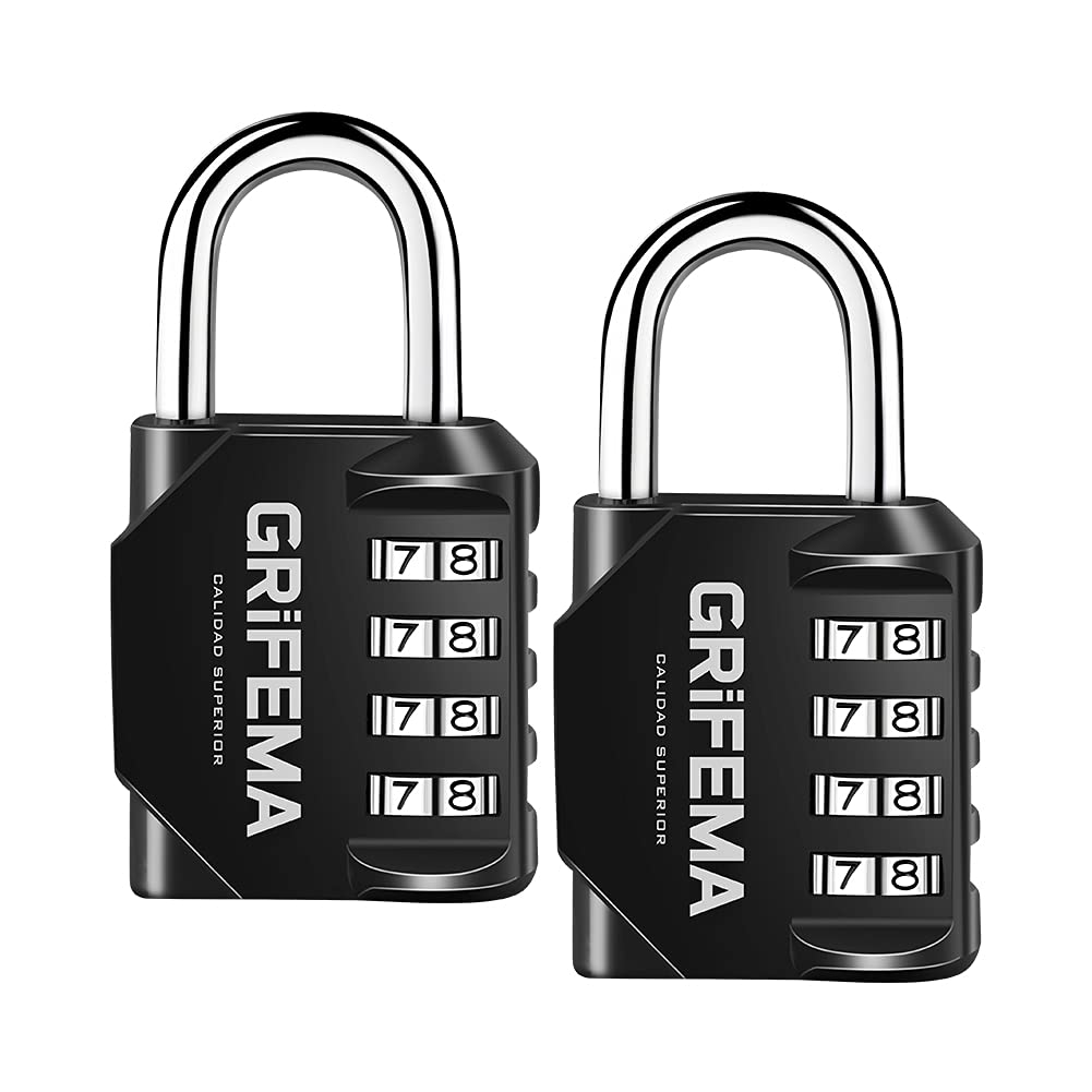 Grifema GA1001 - Security Padlocks, 4 Digits, 2 Pieces, Long
