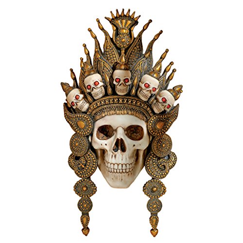 Design Toscano CL6817 Balinese Deity of the Afterlife ll Mask Wall Sculpture, 2 Foot, Faux Bone and Bronze Finish