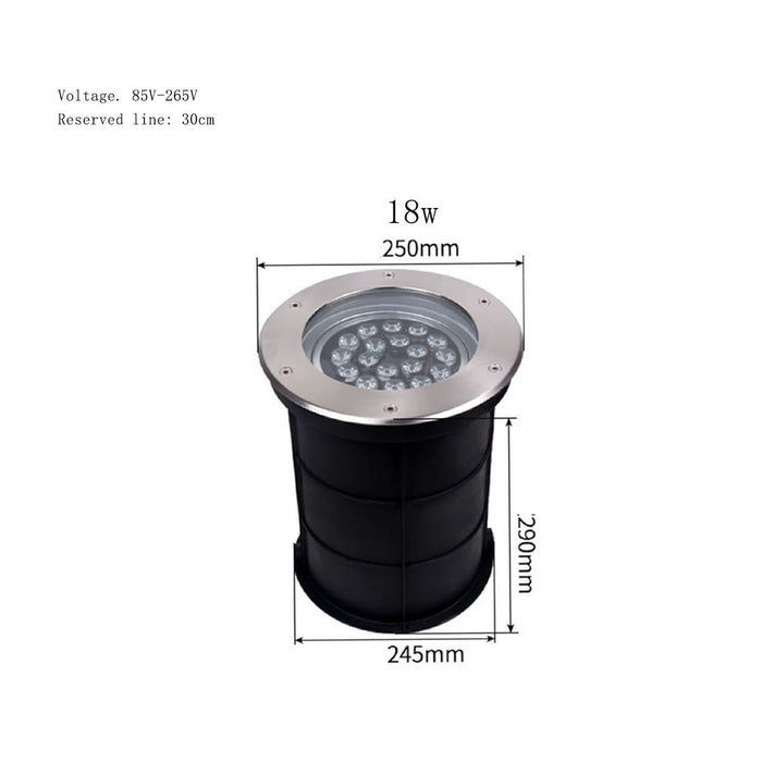 GUODDM Outdoor Recessed Spot Light - 18w Led Underwater Lights, Pool Lights, Pond Lights, High Brightness Diving Light, IP68 Waterproof Fountain Lights (Color : Warm White, Size : 18w(24V))
