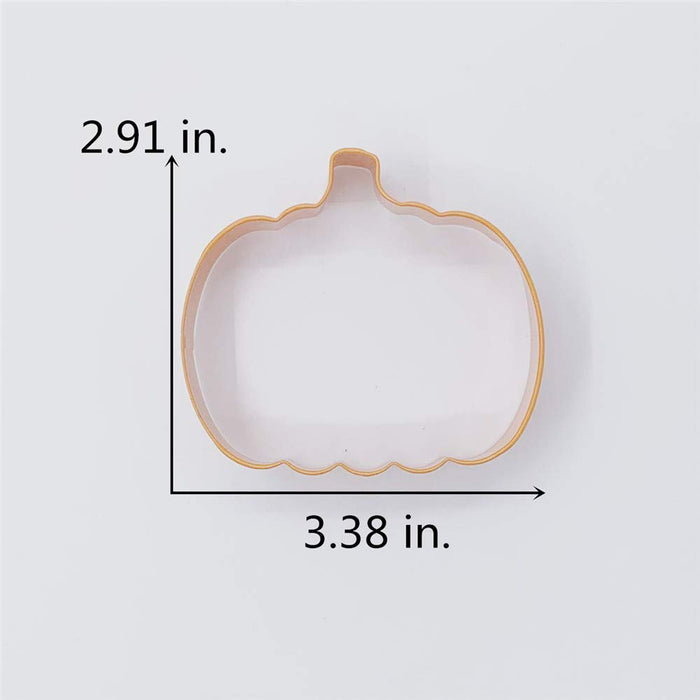 LILIAO Pumpkin Cookie Cutter Thanksgiving - 3.4" - Orange Color Coated Stainless Steel