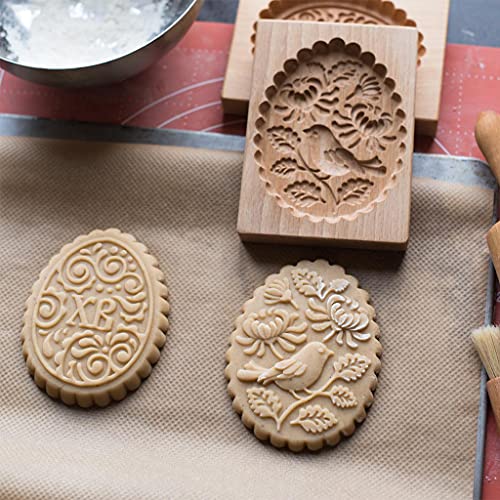 Fench Funny Wooden Cookie Molds for Baking, Carved Wooden Gingerbread Cookie Mold, Cookie Mold Cutter, Kitchen Wooden Cookie Mold