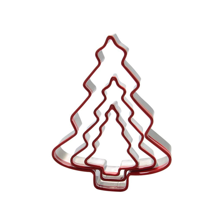 Cookie Biscut Cutters Set, 3 Pack Christmas Tree Cookie Cutter, Cookie Cutters Food Mold for Christmas Party and Holiday