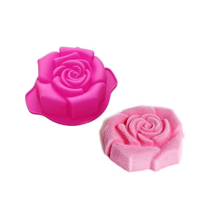 X-Haibei Small Rose Flower Cake Pan Baking Silicone Mold Decorating Dessert Dia. 4.5inch