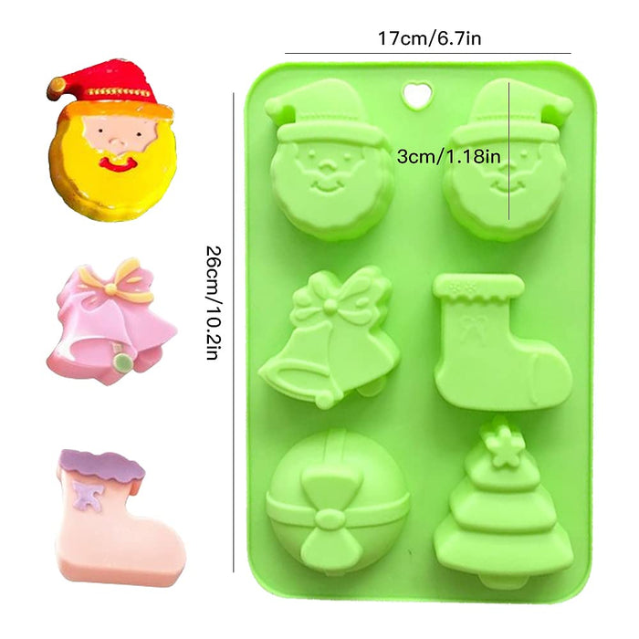 DERAYEE Christmas Silicone Mold for Chocolate, 2 Pcs Silicone Molds Santa  Gingerbread Man Shape Fondant Cake Baking Molds Set for Kitchen Tools