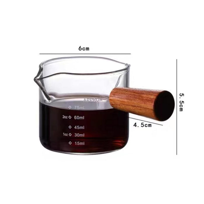 Wooden Handle Double Spout With Scale Milk Cup Coffee Ounce Household  Double Measurement Glass Measuring Cup