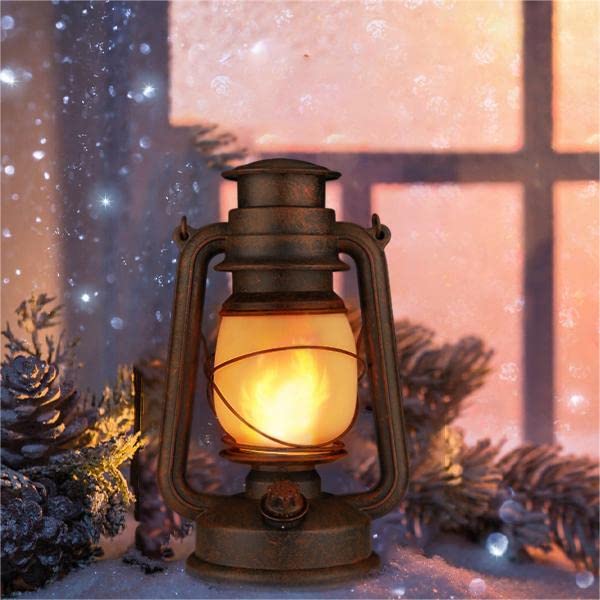YINUO LIGHT MD-LTcopper-2Pack Dancing Flame Led Vintage Lantern, Outdoor  Hanging Plastic Lantern Battery Operated with Remote Control Two Modes Led  Night Ligh