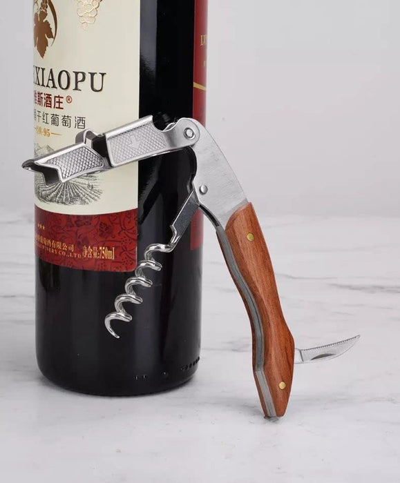 Wine Opener - Professional Corkscrew for Wine Bottles w/ Foil Cutter and Cap Remover - Manual Wine Key for Servers, Waiters