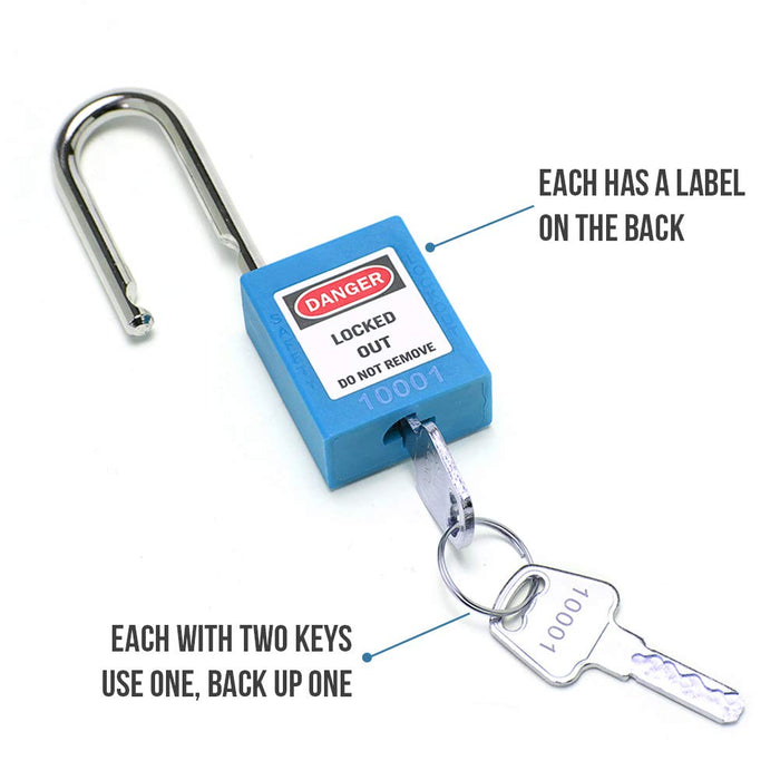 Different colour Lockout-Tagout safety padlocks