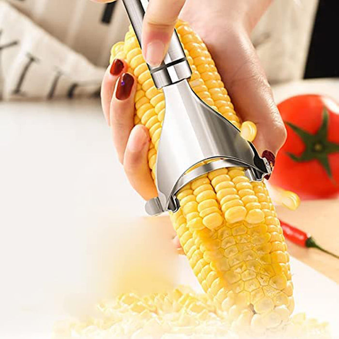 2Pcs Magic Corn Peeler, Corn Stripper Corn Cob Stripper Tool,304 Stainless Steel Corn Thresher with Ergonomic Handle