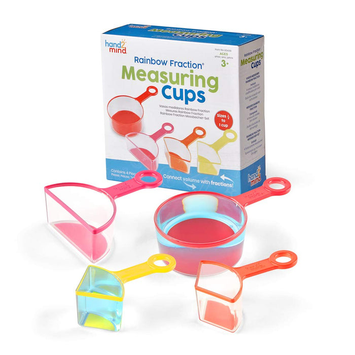 hand2mind Rainbow Fraction Measuring Cups, Fraction Manipulatives