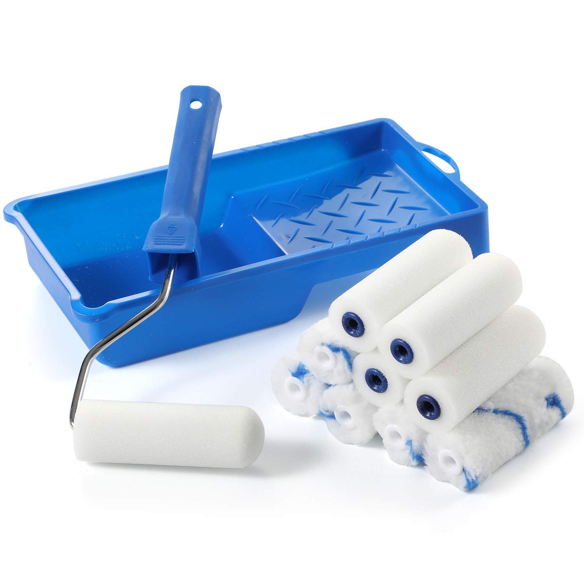 【Upgraded】16pcs 2 Inch Small Paint Roller Kit with 6 High-Density Foam  Paint Roller and 6 Microfiber Roller Covers (3/8” Nap), Mini Paint Roller  Tray