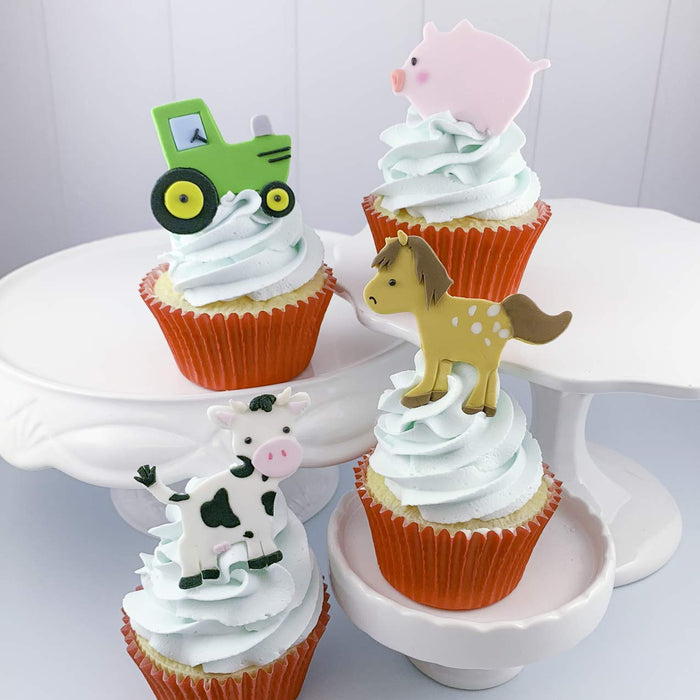 Farm, Pig, Horse, Cow, Tractor Cutie Cupcake Mini Cookie Cutters by Autumn Carpenter for Cookies, Fondant, or Gum Paste