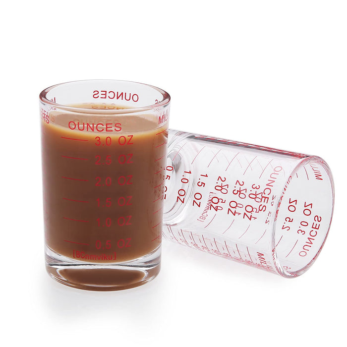 BCnmviku 2Pack Measuring Cup Shot Glass 4 Ounce/120ML Liquid Heavy High  Espresso