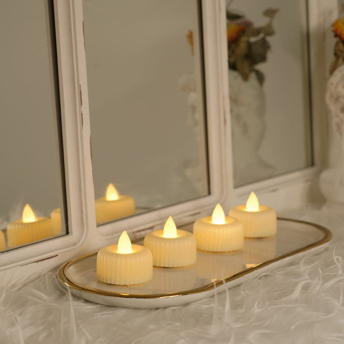 Merrynights 24-Pack Tea Lights Candles Battery Operated Bulk, Long-Lasting  150 Hours Flameless Tealight Candles, Flickering Tea Lights for Halloween  Fall Home Decor in Warm Yellow 