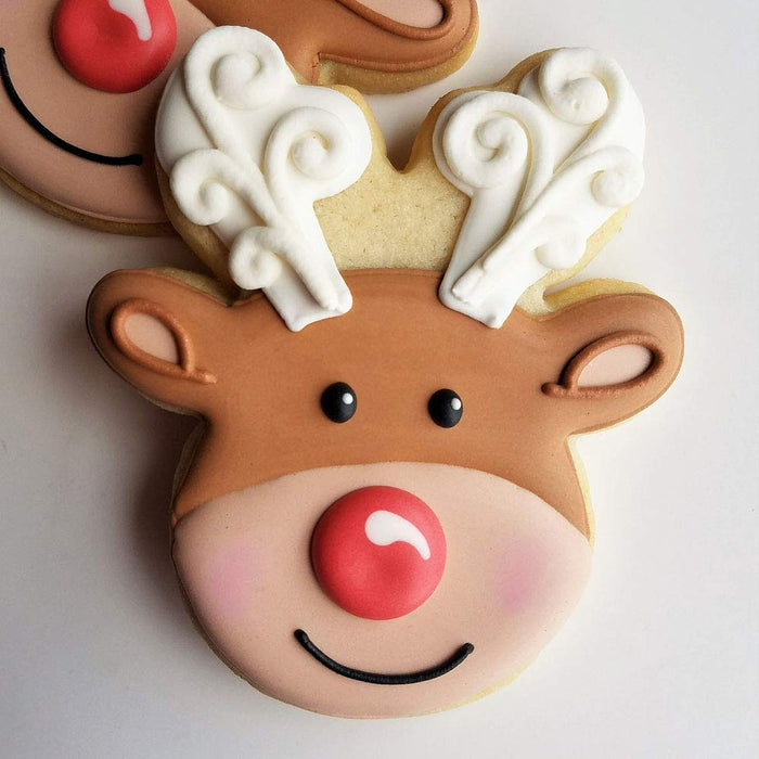 Ann Clark Cookie Cutters Reindeer Head / Face Cookie Cutter by Flour Box Bakery, 4"