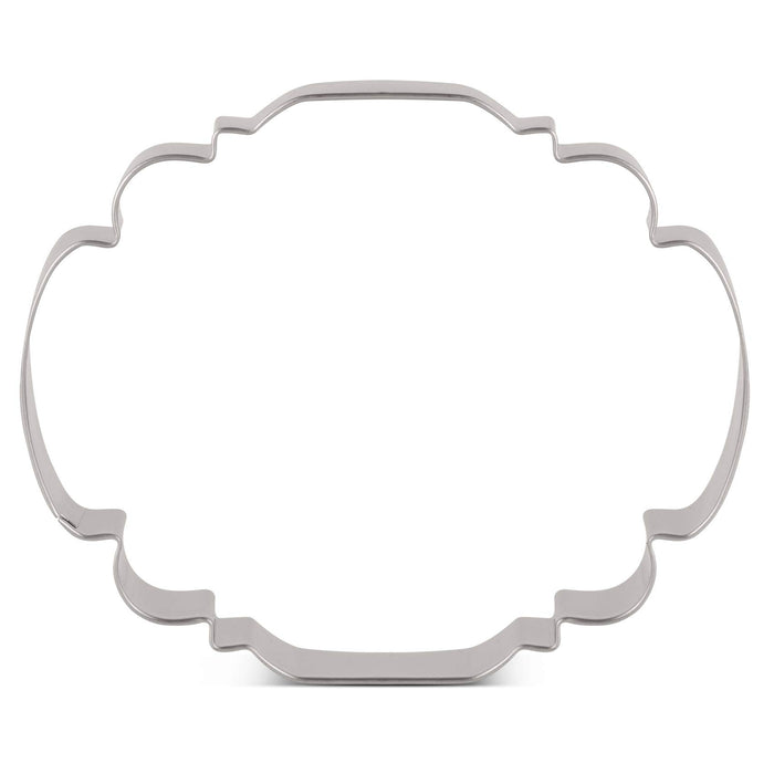 LILIAO Fancy Plaque Cookie Cutter Frame Sandwich Fondant Biscuit Cutter - 4 x 3.3 inches - Stainless Steel - by Janka