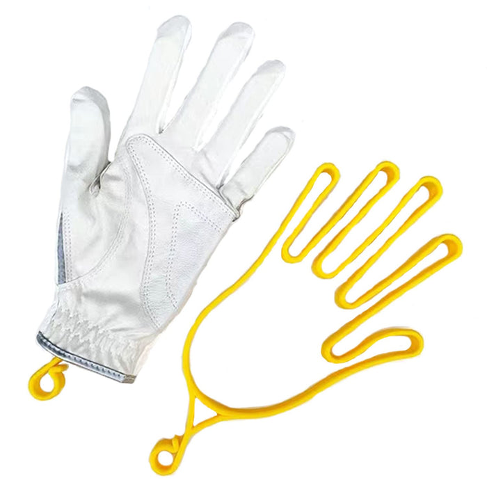 ZZHXSM Golf Gloves Stretcher 2pcs Golf Gloves Rack Holder Keeper Hanger Gloves Support Frame Holder Golfer Tool (Yellow + Blue)