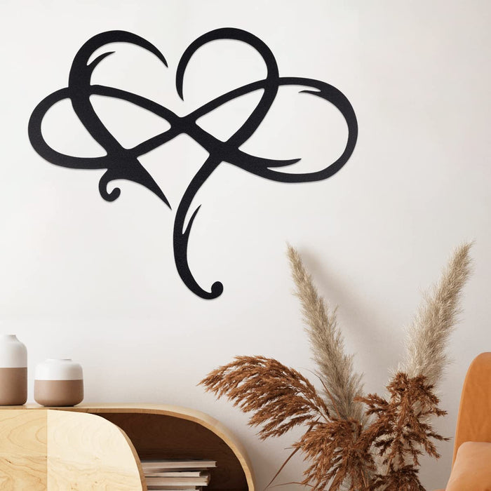 Eummy Infinity Heart Metal Wall Decor Large,6052.5cm Black Metal Wall Art Unique Love Sign Ornaments Outdoor And Indoor