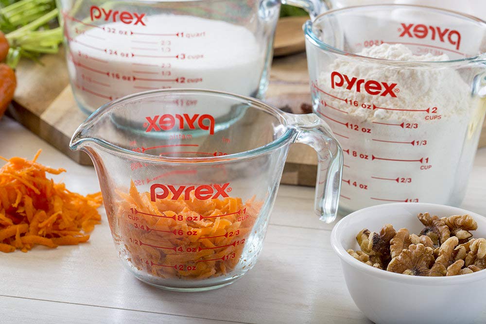  Pyrex Prepware 1-Cup Measuring Cup, Clear with Red