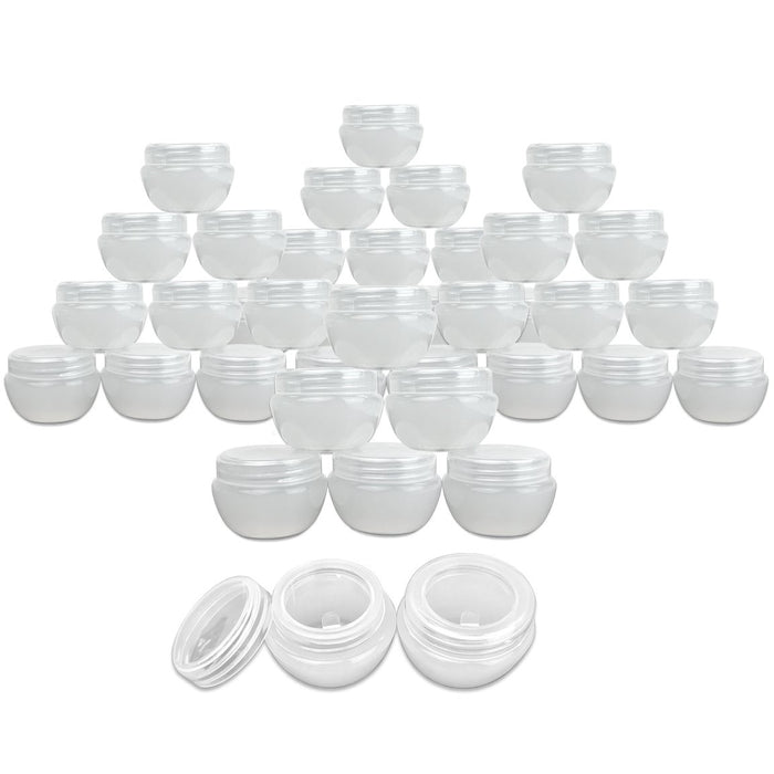 Beauticom 48 Pieces 20G/20ML White Frosted Container Jars with Inner Liner for Homemade Moisturizers, Lotions, Skin Care Products - BPA Free