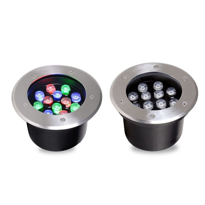 GUODDM 2PCS RGB Ring Fountain Light - LED Beam Spot Ligh, Stainless Steel Material Pond Landscape Lights, IP67 Waterproof Stainless Steel Submersible Lights (Color : RGB, Size : 24W(110-220V))