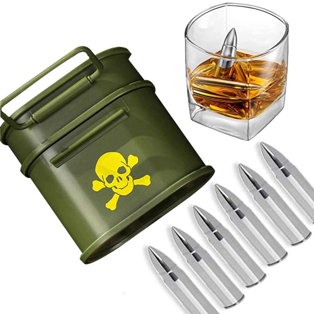 Whiskey Bullet Ice Cubes Personalized, SET OF 6