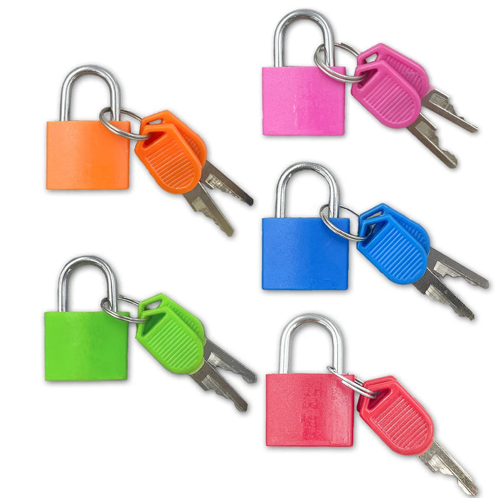 Suitcase Locks with Keys, 5Pcs Small Luggage Padlocks Multicolor Metal —  CHIMIYA