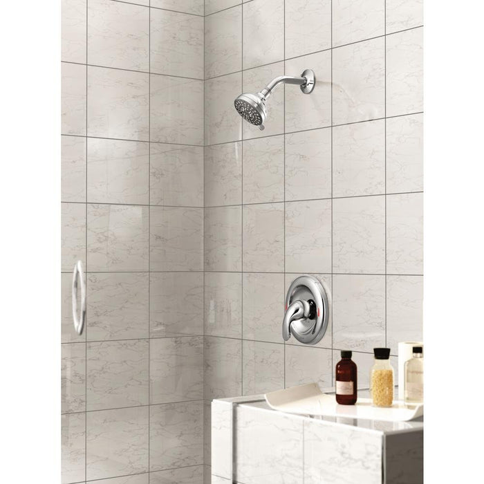 Moen 82604 Adler 1 Handle Tub & Shower Faucet Nickel Finish Spot Resist Brushed 1 Watersense Bathtub Multi-Function Showerhead, Chrome