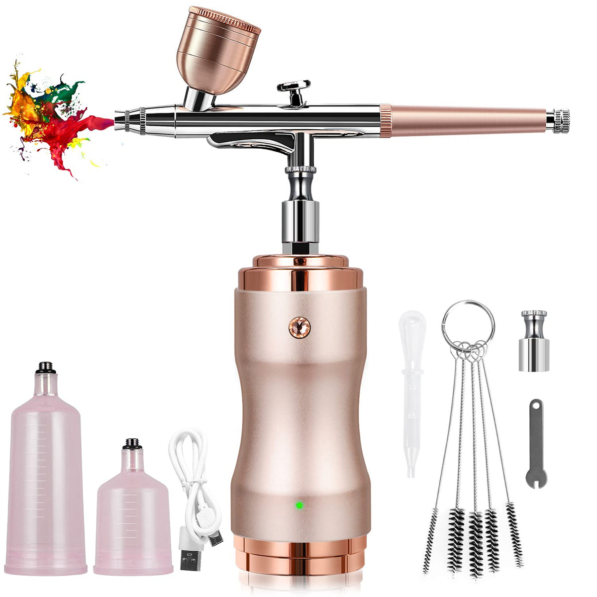 Cordless Airbrush Kit Upgraded Rechargeable Airbrush Compressor 30 PSI for Art Painting, Cake Airbrush Decorating, Crafts, Model Painting, Air Brush