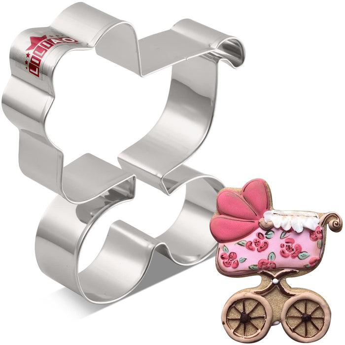 LILIAO Carriage Shape Cookie Cutter - 3.7 x 4.2 inches - Stainless Steel