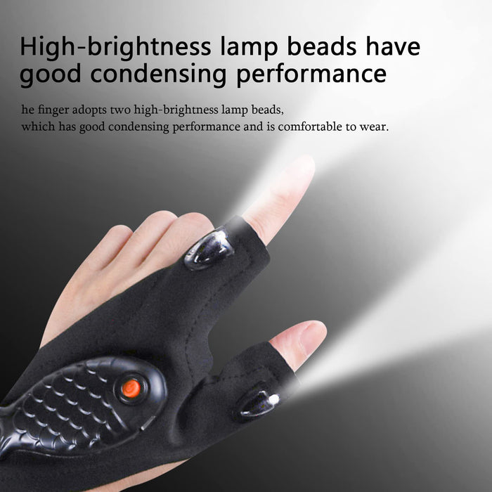 Jipaziy Rechargeable Flashlight Gloves Fathers s for Men,Handsfree