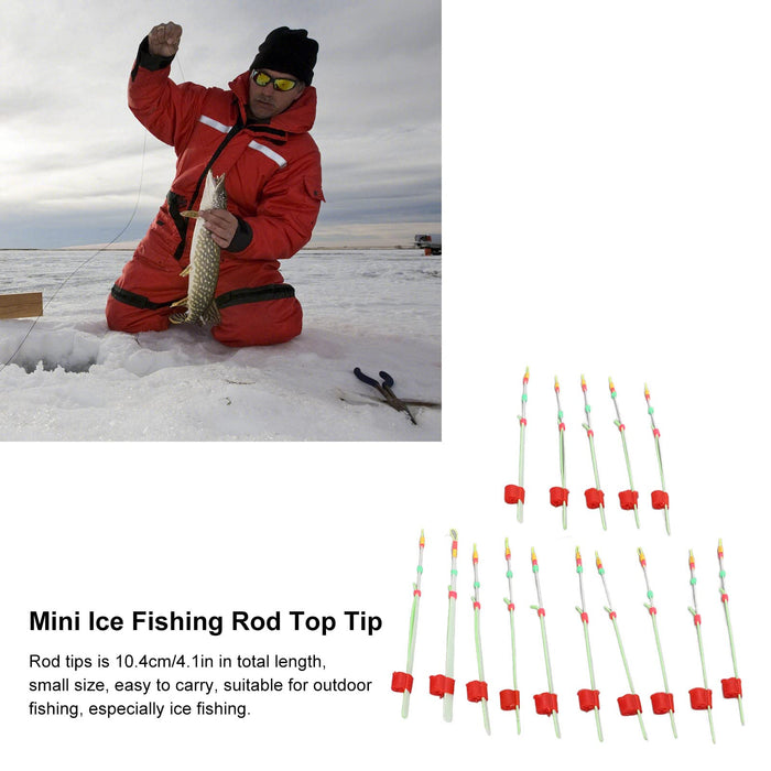 15Pcs Ice Fishing Rod Top Tip Portable Mini Winter Fishing Pole