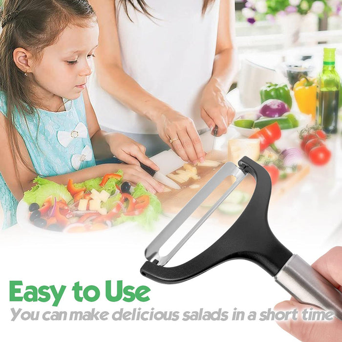 LHS Cabbage Peeler for Kitchen, Wide Mouth Vegetable Peeler, Stainless Steel Fruit Shredder Slicer with Non-Slip Handle
