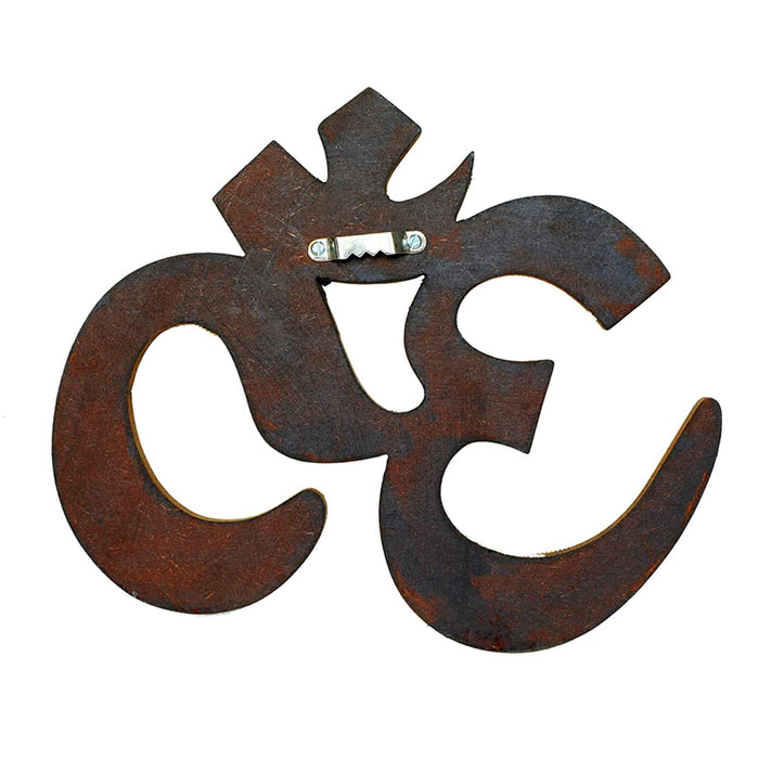Aditri Creation Wooden Om Symbol Wall Decoration with Stone Work Hand Decorated Om Wall Hanging for Living Room Bed Room Temple