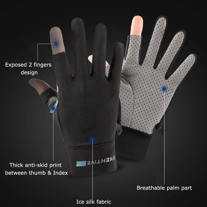 Women Summer UPF 50+ UV Sun Protection Gloves Cooling Breathable Mittens  Half Finger Quick Dry Hand Glove for Driving Riding