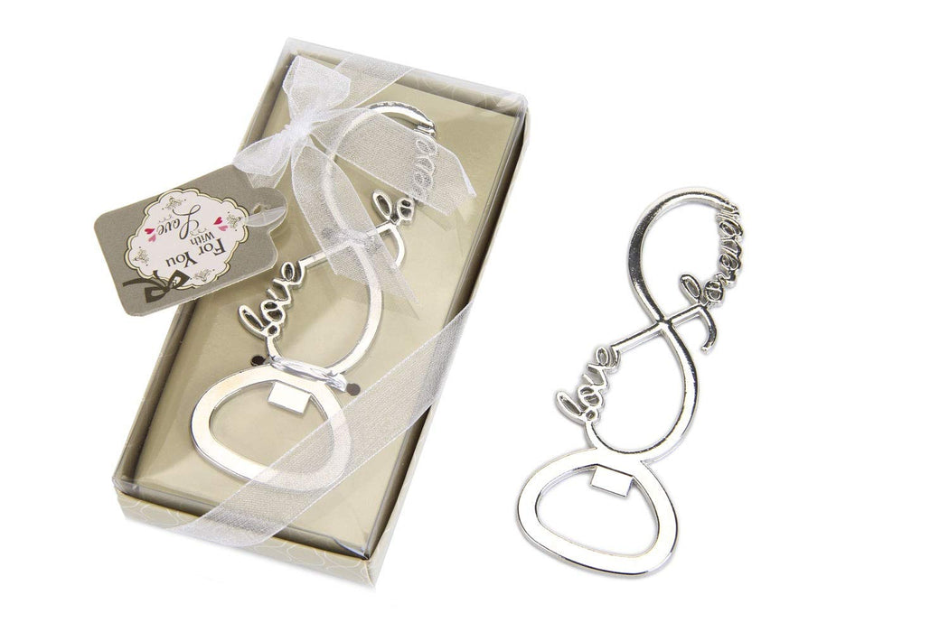 30 pcs Silver Tone Bottle Openers Wedding Favors Decorations,  Box, Bow Knot Love Shaped, Party Supplies