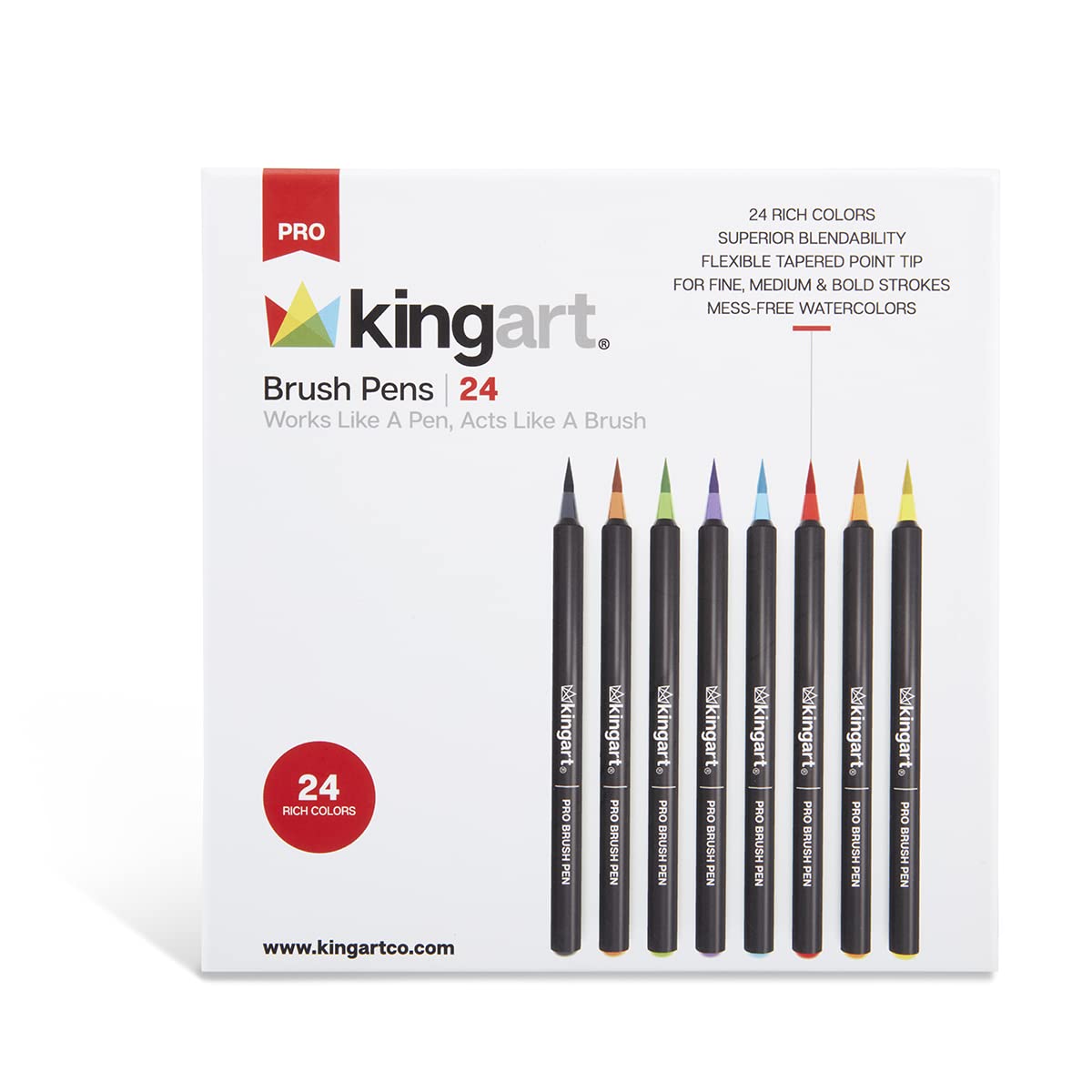 KINGART Pro Brush Pens, 24 Colors for Real Watercolor Painting with Fl —  CHIMIYA