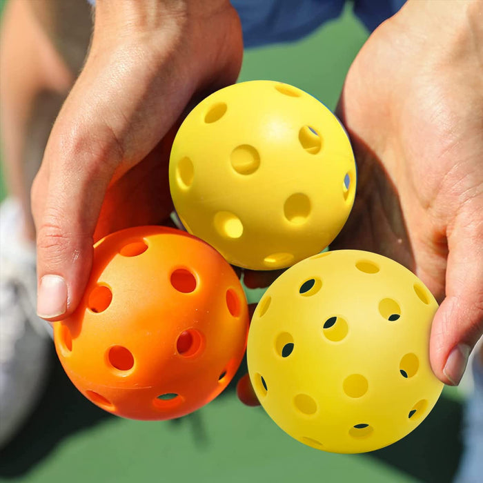 Aliennana Pickleball Balls Outdoor 4/12 Pack, Standard 40 Holes Pickle Balls Official Size Recreational and Tournament Pickleballs, Durable, Hard Bounce, High Elasticity - Outdoor and Indoor Courts