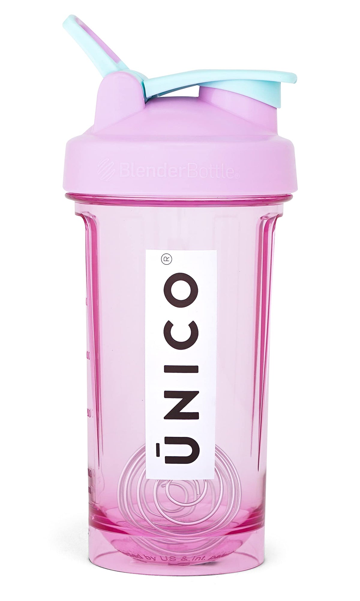 Shaker Bottle A Small Pure Light Pink 12Oz/400ml w. Measurement