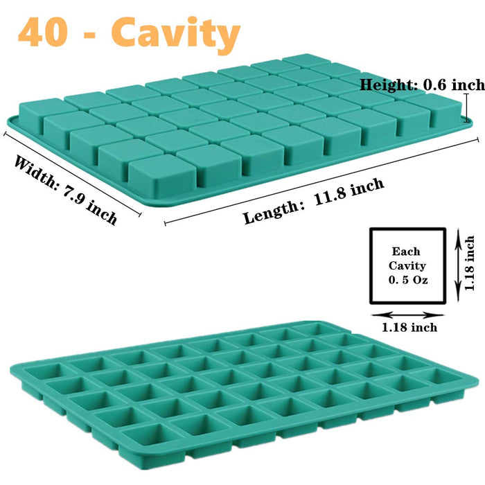 40-cavity Square Caramel Candy Silicone Molds.chocolate Truffles Mold.whiskey  Ice Cube Tray
