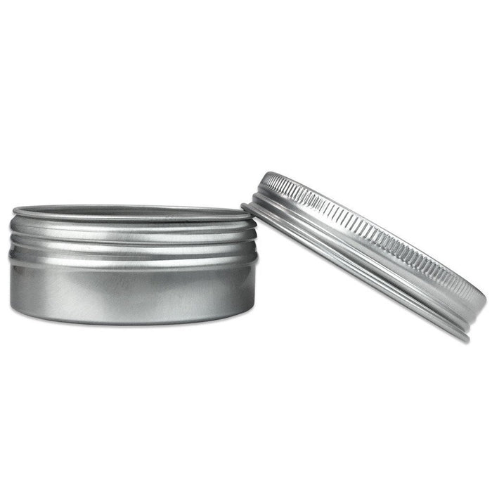 Aluminum Tin Jars, Cosmetic Sample Metal Tins Empty Container Bulk, Round Pot Screw Cap Lid, Small Ounce for Candle, Lip Balm, Salve, Make Up, Eye Shadow, Powder (12 Pack, 2 Oz/60ml)
