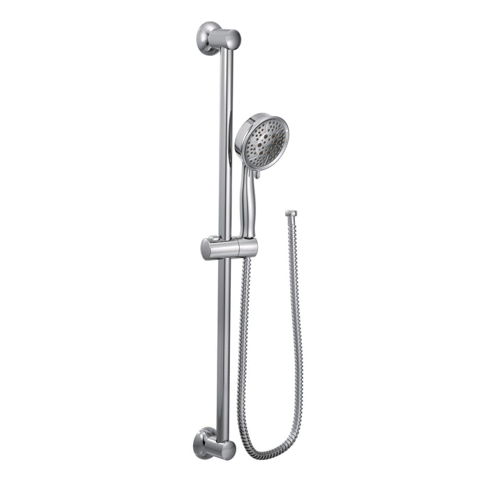 Moen Eco-Performance Chrome Handheld Showerhead with 69-Inch-Long Hose and Featuring 30-Inch Wall-Mounted Slide Bar, Four-Function Hand Shower  Personalized Spray, 3667EP