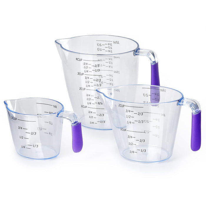 Vremi 3 Piece Plastic Measuring Cups Set - BPA Free Liquid Nesting