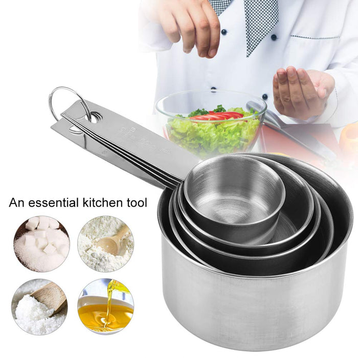 5pcs Stainless Steel Measuring Cup Stainless Steel Kitchen Utensil