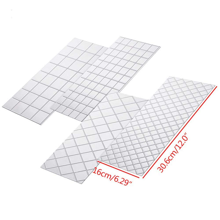 Cake Fondant Impression Mat Mold Diamond Quilted Grid Texture Embossed Lace Embossing Mat Cake Decorating Supplies for Cupcake Wedding Cake Decoration Tools(Set of 4）